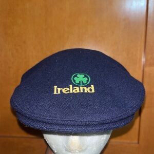 Vintage Hanna Hats of Donegal Ireland Clover Flat Cap Medium